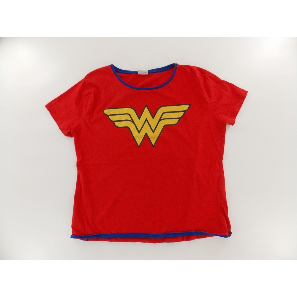 Vanilla Underground Wonder Woman Graphic‎ Ringer T Shirt Womens XXL Red